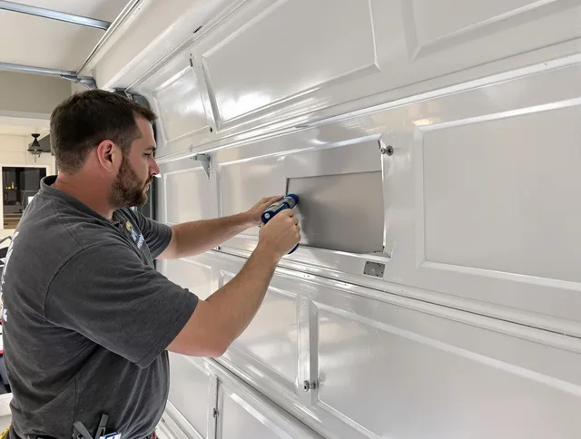 Garage door panel repair by Grove City Garage Door Repair in Grove City