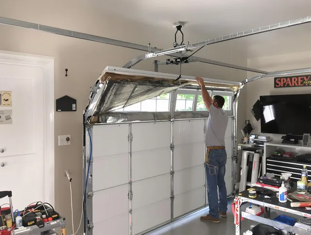 Garage door section replacement by Grove City Garage Door Repair in Grove City
